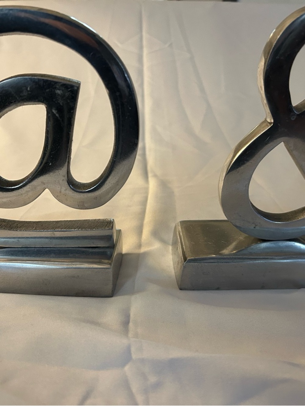 Metal Decorative Ampersand & At Symbol Set - Silver
